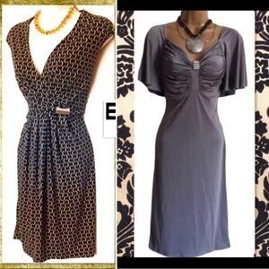 1 Grey & 1 Green Patterned Dress